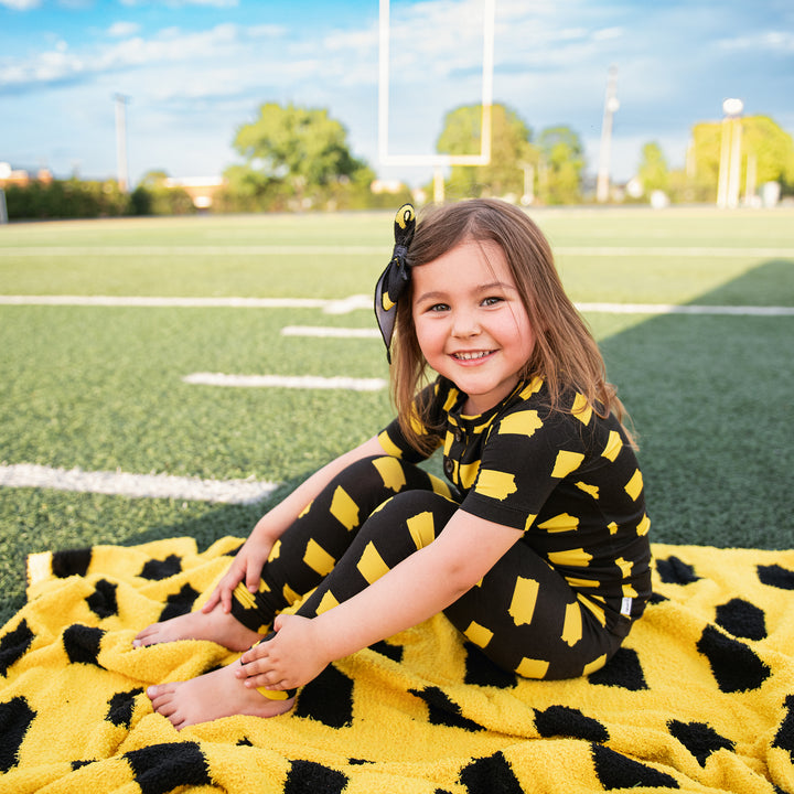 Iowa Black & Gold CLIP BOW - Gigi and Max