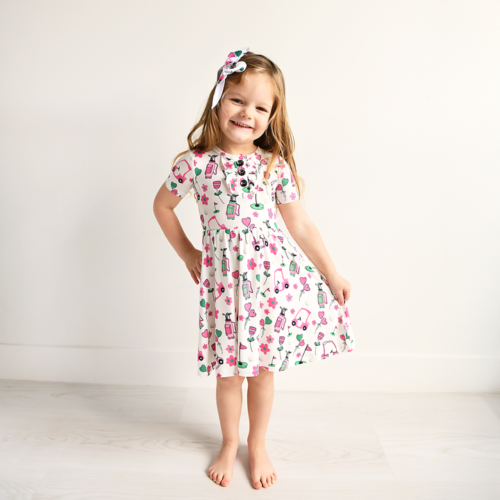 Lexi Pink Golf CLIP BOW - Gigi and Max
