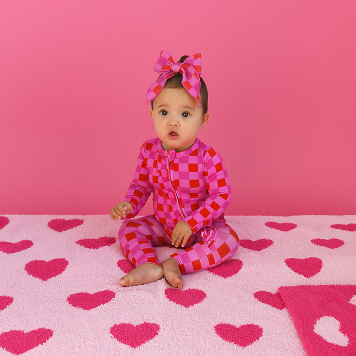 Sydney Pink Checks HEADWRAP - Gigi and Max