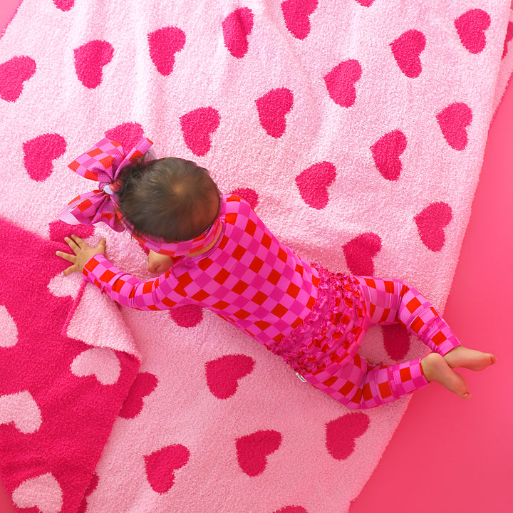 Sydney Pink Checks HEADWRAP - Gigi and Max