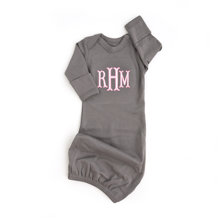 Monogram GOWN Gray/Pink