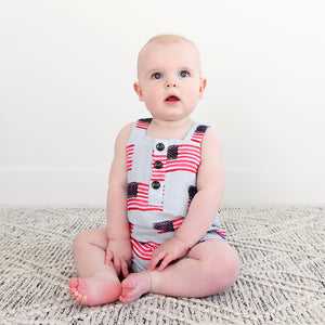 George Blue Flag ORGANIC COASTAL COVERALLS - Gigi and Max