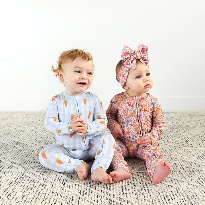Meadow Floral Bunny RUFFLE ZIP - Gigi and Max