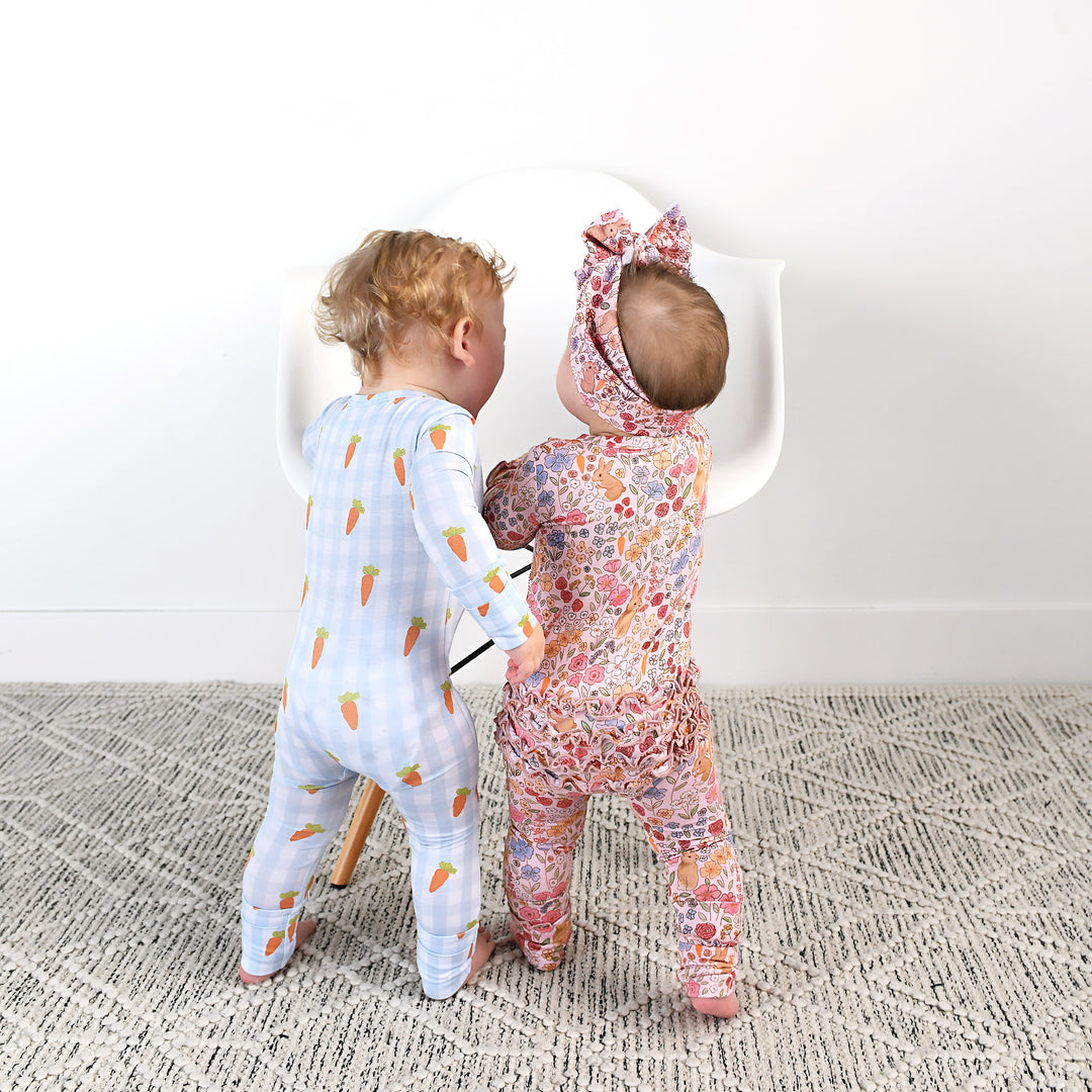 Meadow Floral Bunny RUFFLE ZIP - Gigi and Max