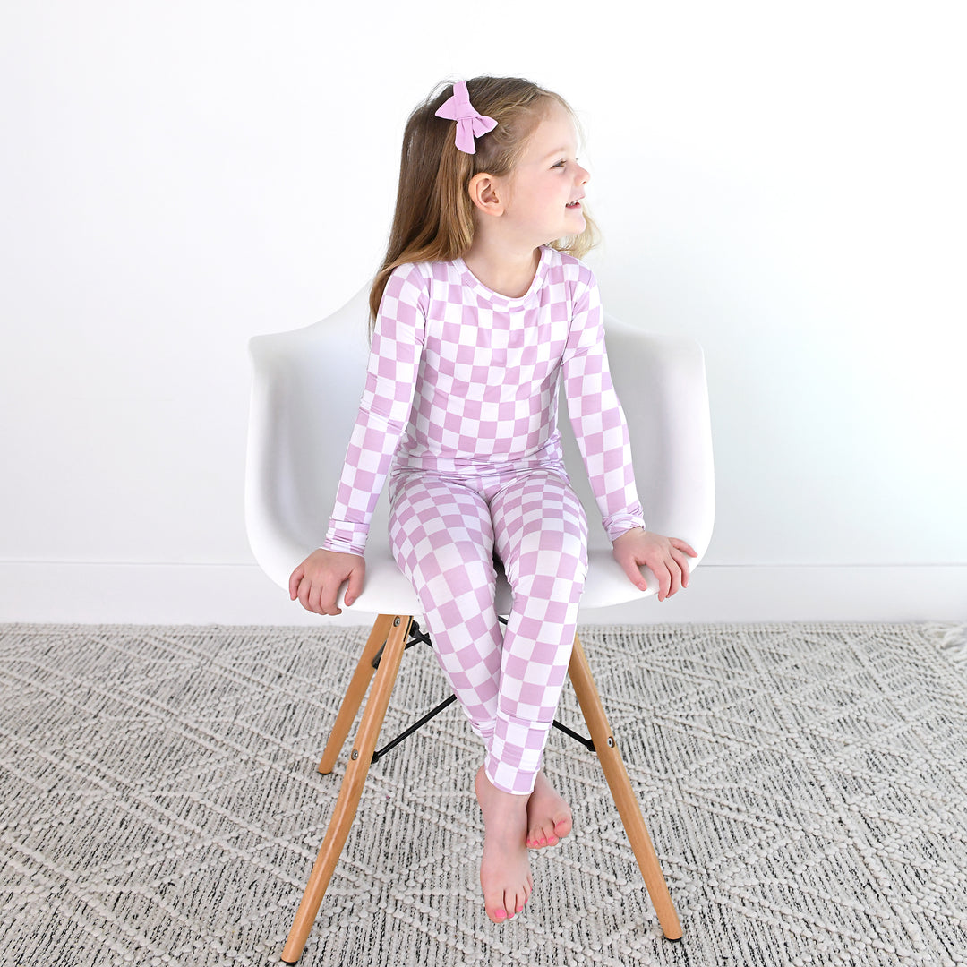 Myla Purple Checks TWO PIECE - NO BUTTON - Gigi and Max