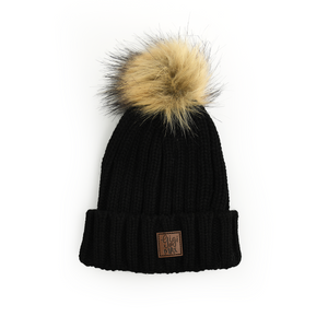 Black POM BEANIE - Gigi and Max