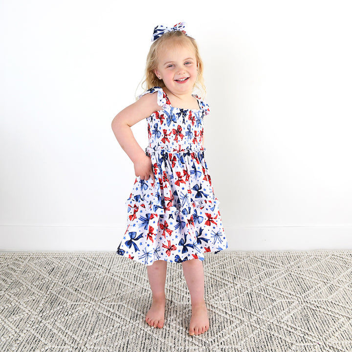 Eleanor Bows SMOCKED DRESS - Gigi and Max