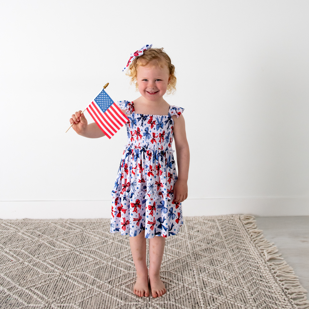 Eleanor Bows SMOCKED DRESS - Gigi and Max