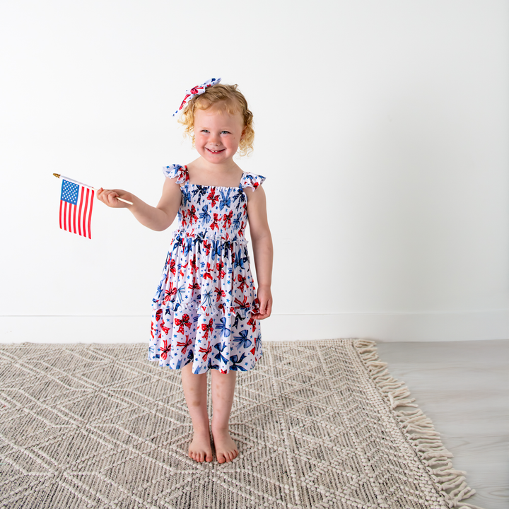 Eleanor Bows SMOCKED DRESS - Gigi and Max