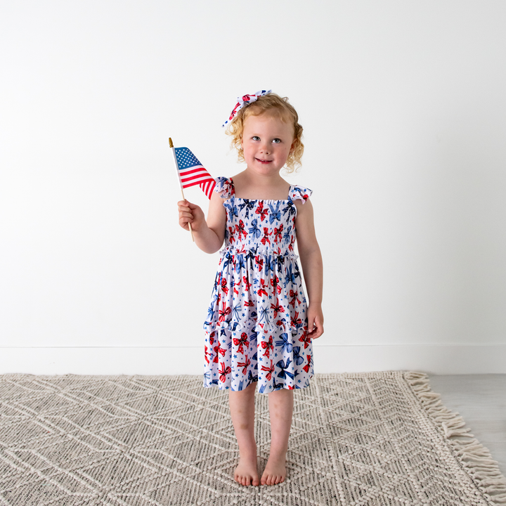 Eleanor Bows SMOCKED DRESS - Gigi and Max