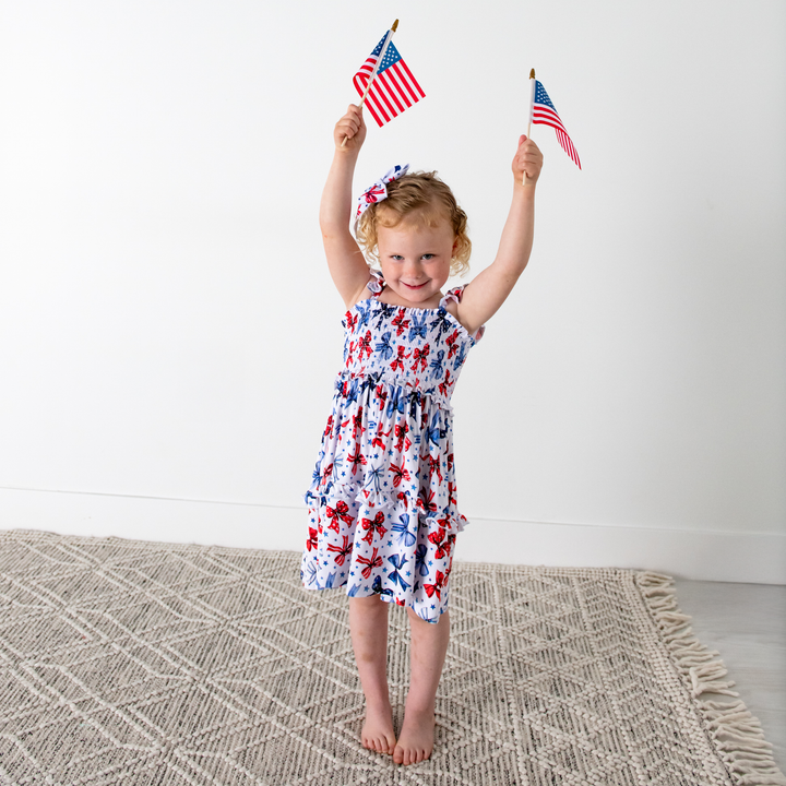 Eleanor Bows SMOCKED DRESS - Gigi and Max