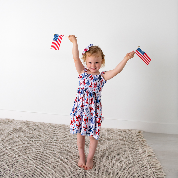 Eleanor Bows SMOCKED DRESS - Gigi and Max