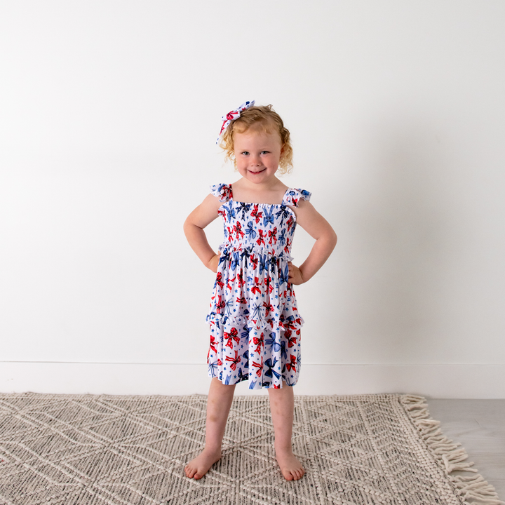 Eleanor Bows SMOCKED DRESS - Gigi and Max