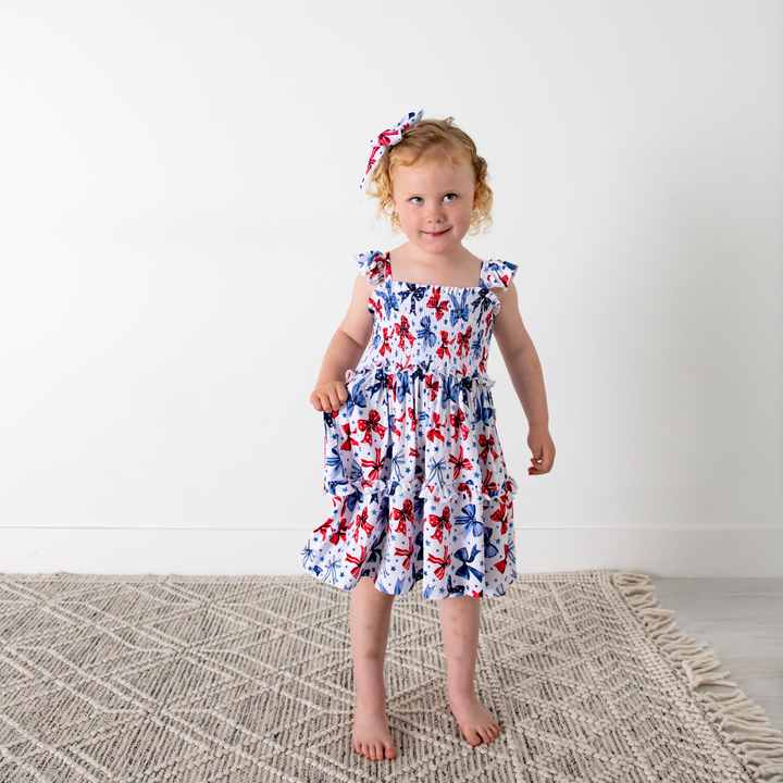 Eleanor Bows SMOCKED DRESS - Gigi and Max