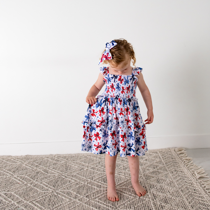 Eleanor Bows SMOCKED DRESS - Gigi and Max