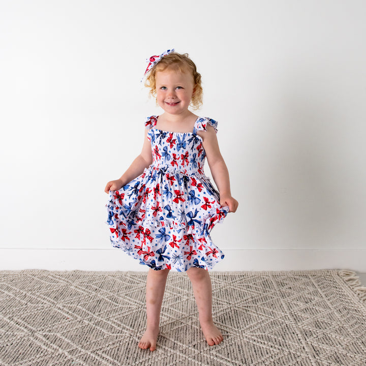 Eleanor Bows SMOCKED DRESS - Gigi and Max