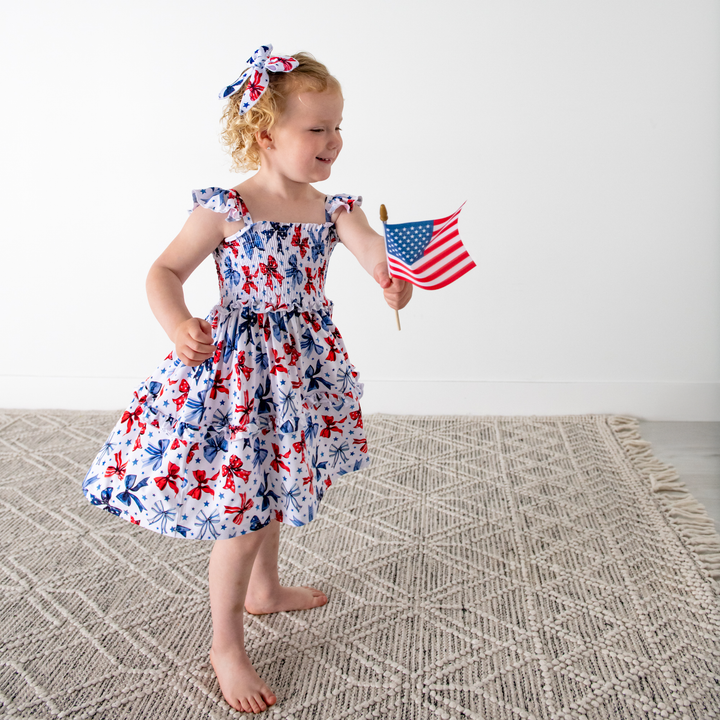 Eleanor Bows SMOCKED DRESS - Gigi and Max