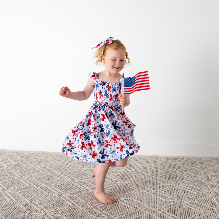 Eleanor Bows SMOCKED DRESS - Gigi and Max