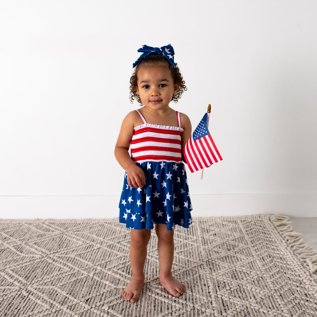 Quincy Stars & Stripes SMOCKED TIERED TUTU - Gigi and Max