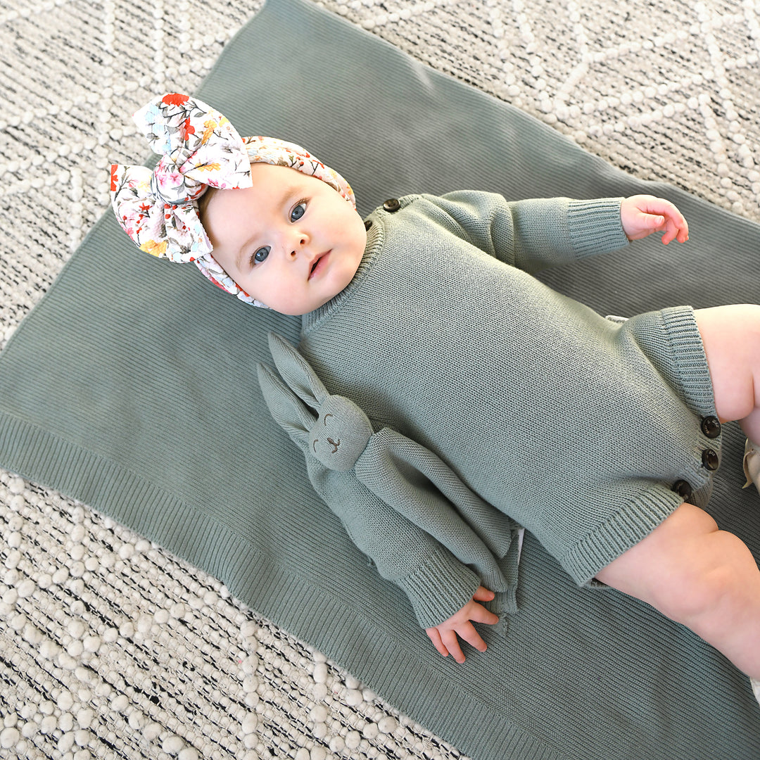 Eucalyptus KNIT BLANKET - Gigi and Max