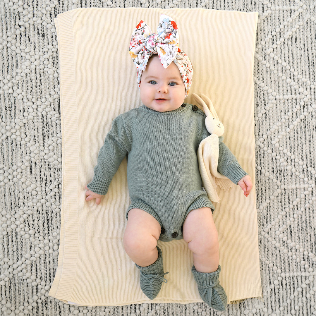Oatmeal KNIT BUNNY LOVEY - Gigi and Max
