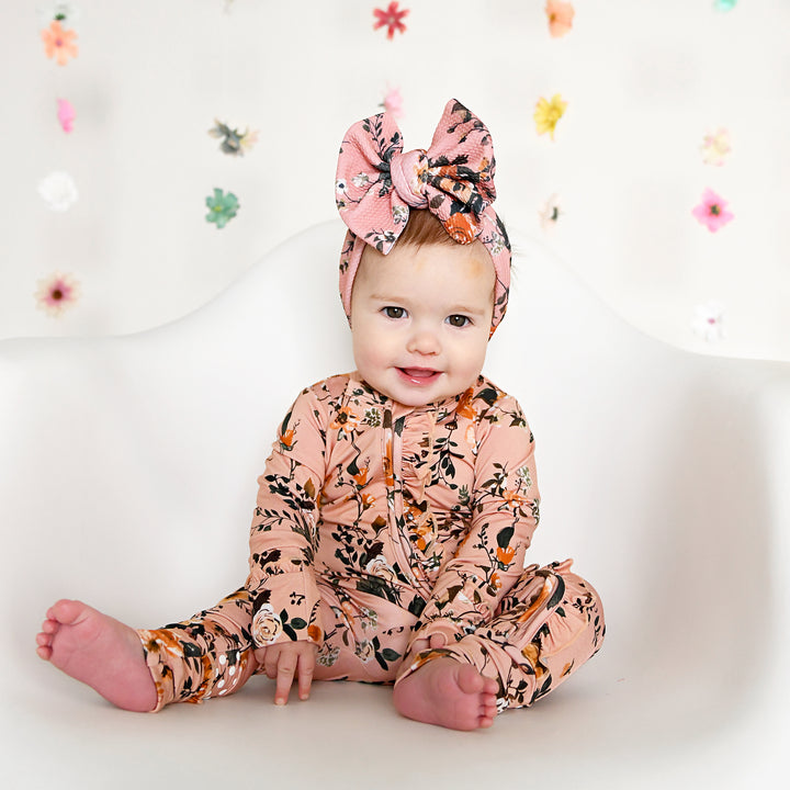 Flora Light Pink RUFFLE ZIP