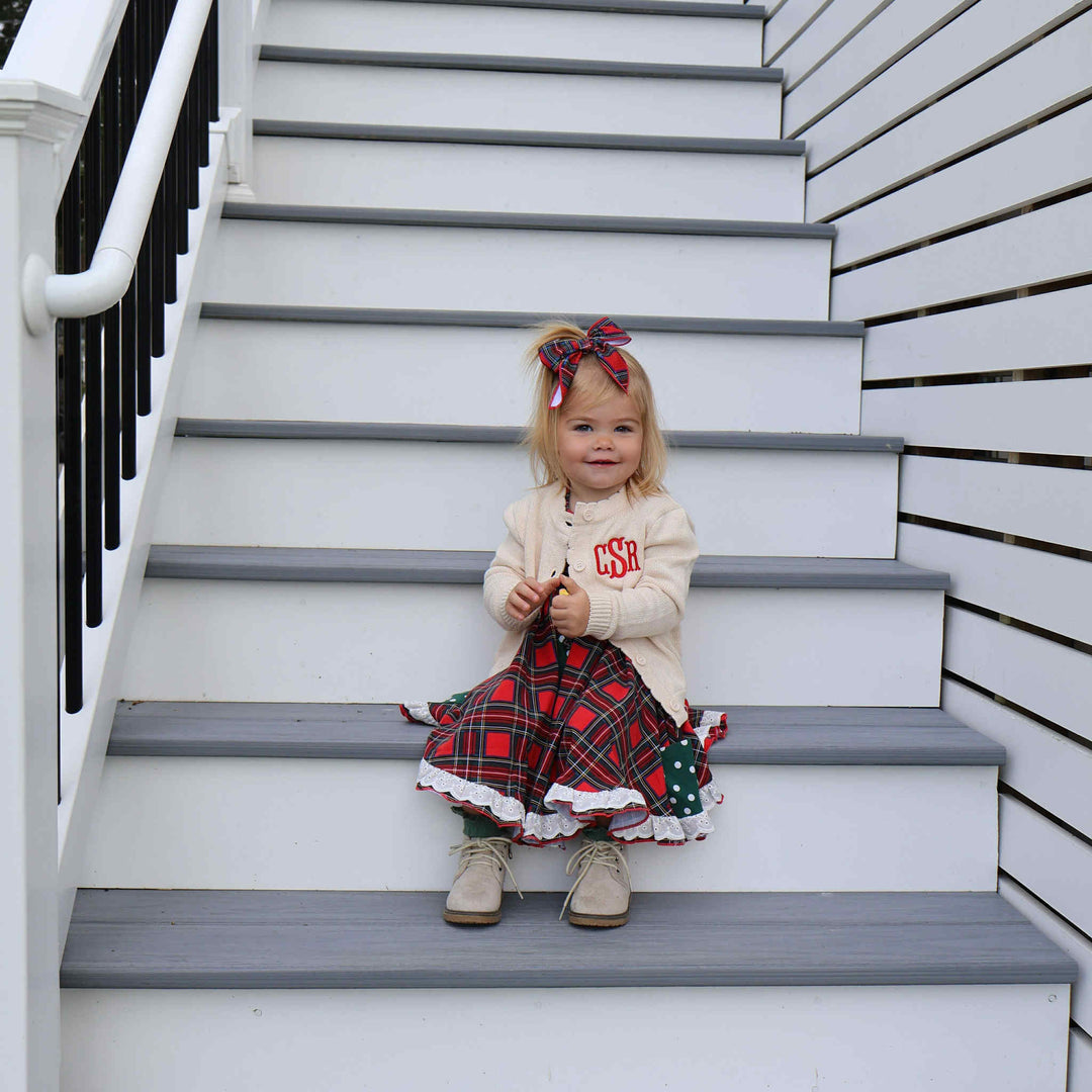 Custom Monogram Cream CARDIGAN - Gigi and Max