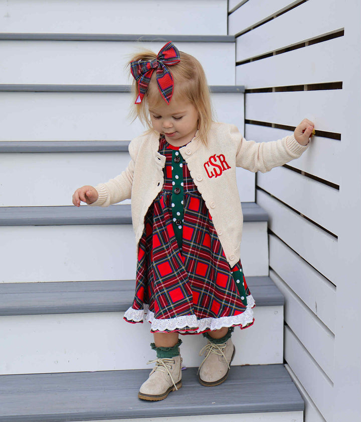 Custom Monogram Cream CARDIGAN - Gigi and Max