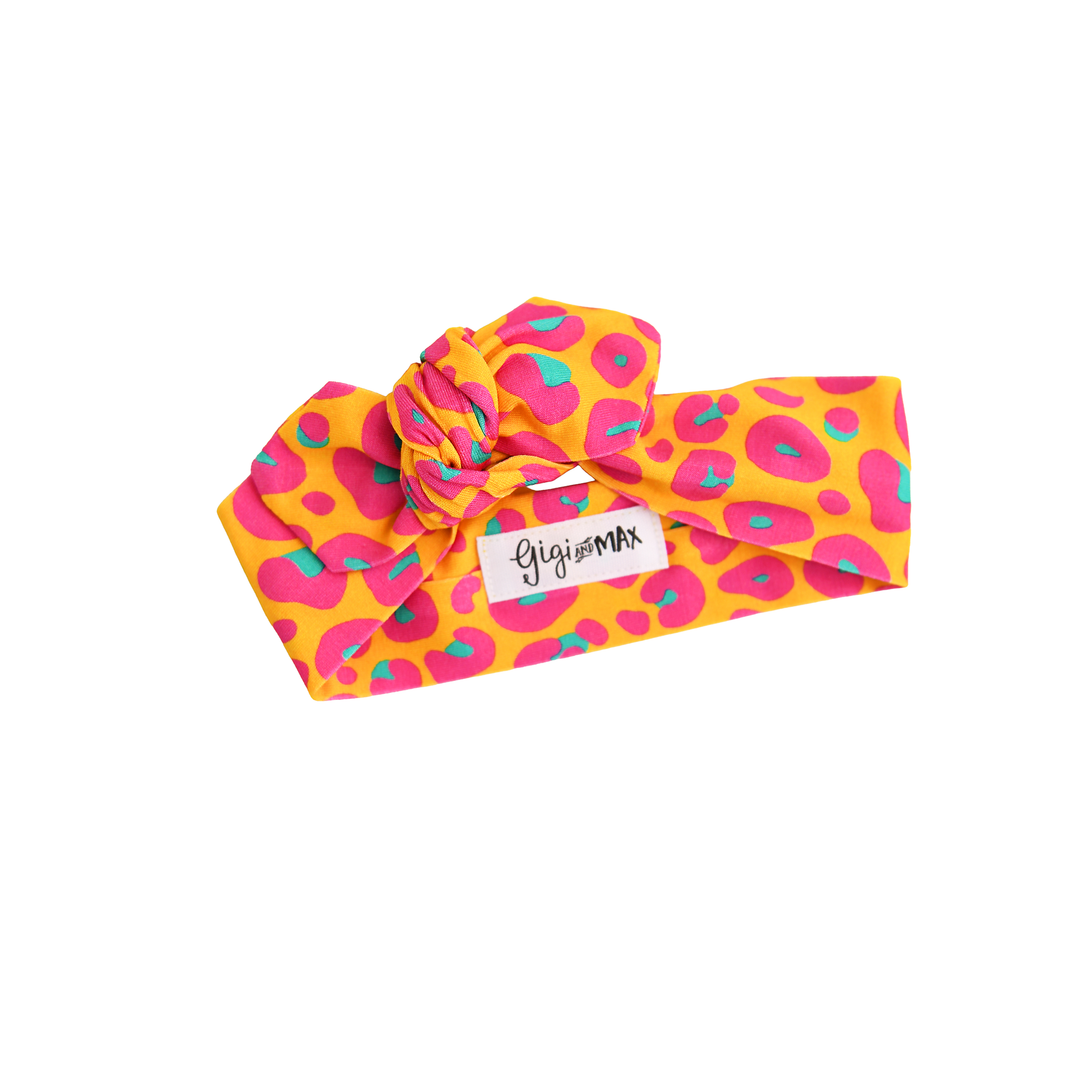 Kelly Leopard TOPKNOT HEADBAND - Gigi and Max