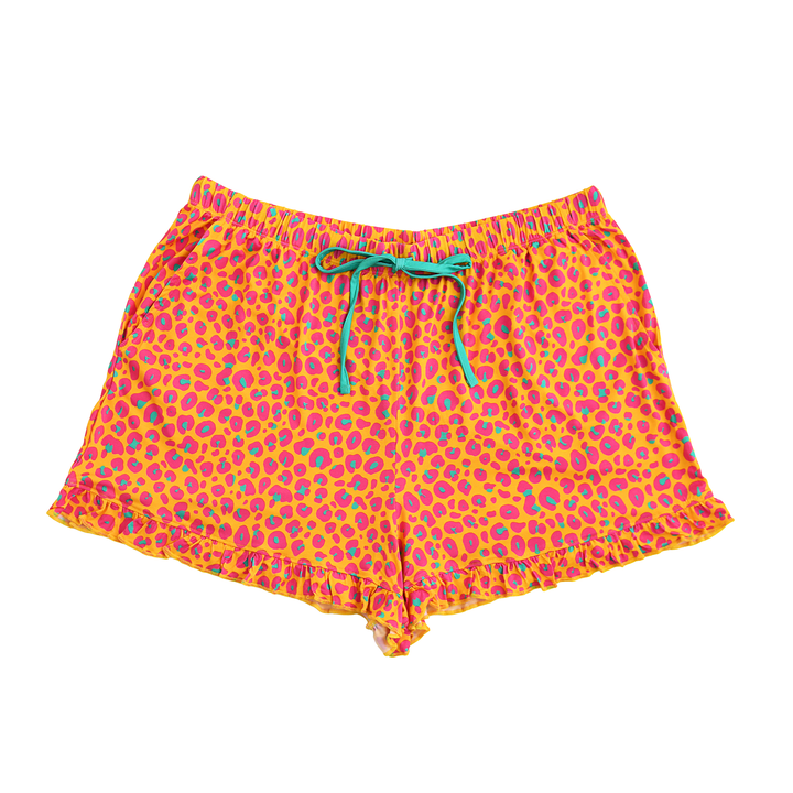 Kelly Leopard WOMENS RUFFLE SHORTS - Gigi and Max