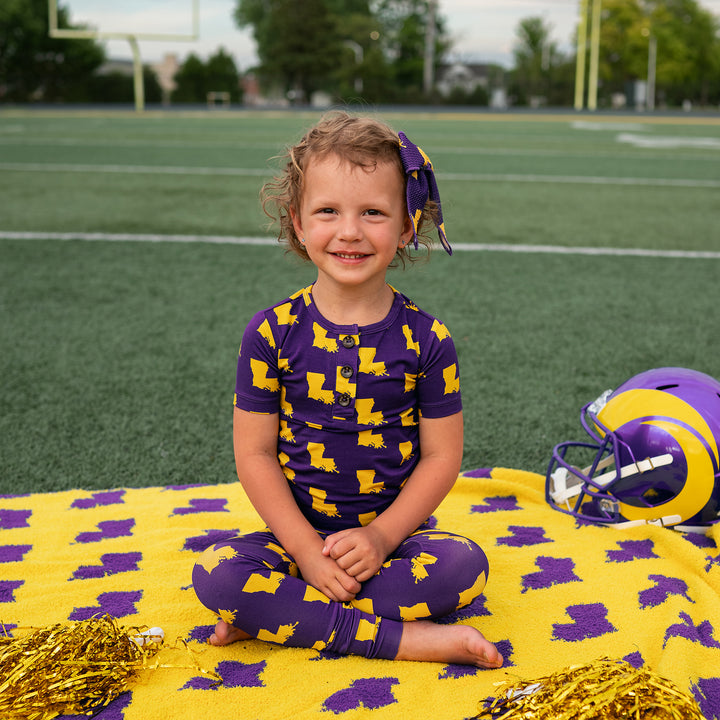 Louisiana Purple & Gold TWO PIECE - Gigi and Max
