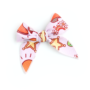 Lainey Pink Western CLIP BOW - Gigi and Max