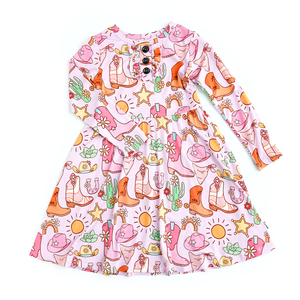 Lainey Pink Western TUTU DRESS - Gigi and Max