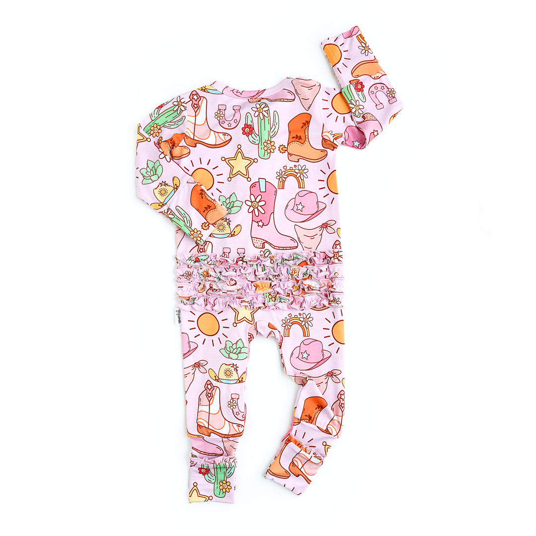 Lainey Pink Western RUFFLE ZIP - Gigi and Max