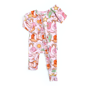Lainey Pink Western RUFFLE ZIP - Gigi and Max