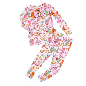 Lainey Pink Western RUFFLE TWO PIECE - Gigi and Max