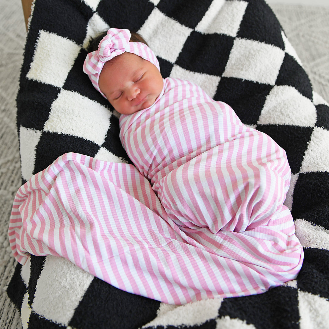 Lana Pink Ribbed SWADDLE