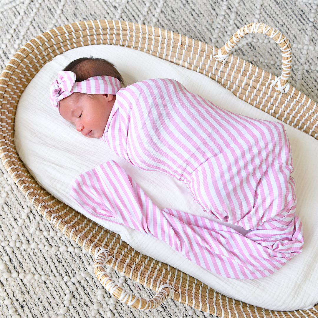 Lana Pink Ribbed SWADDLE