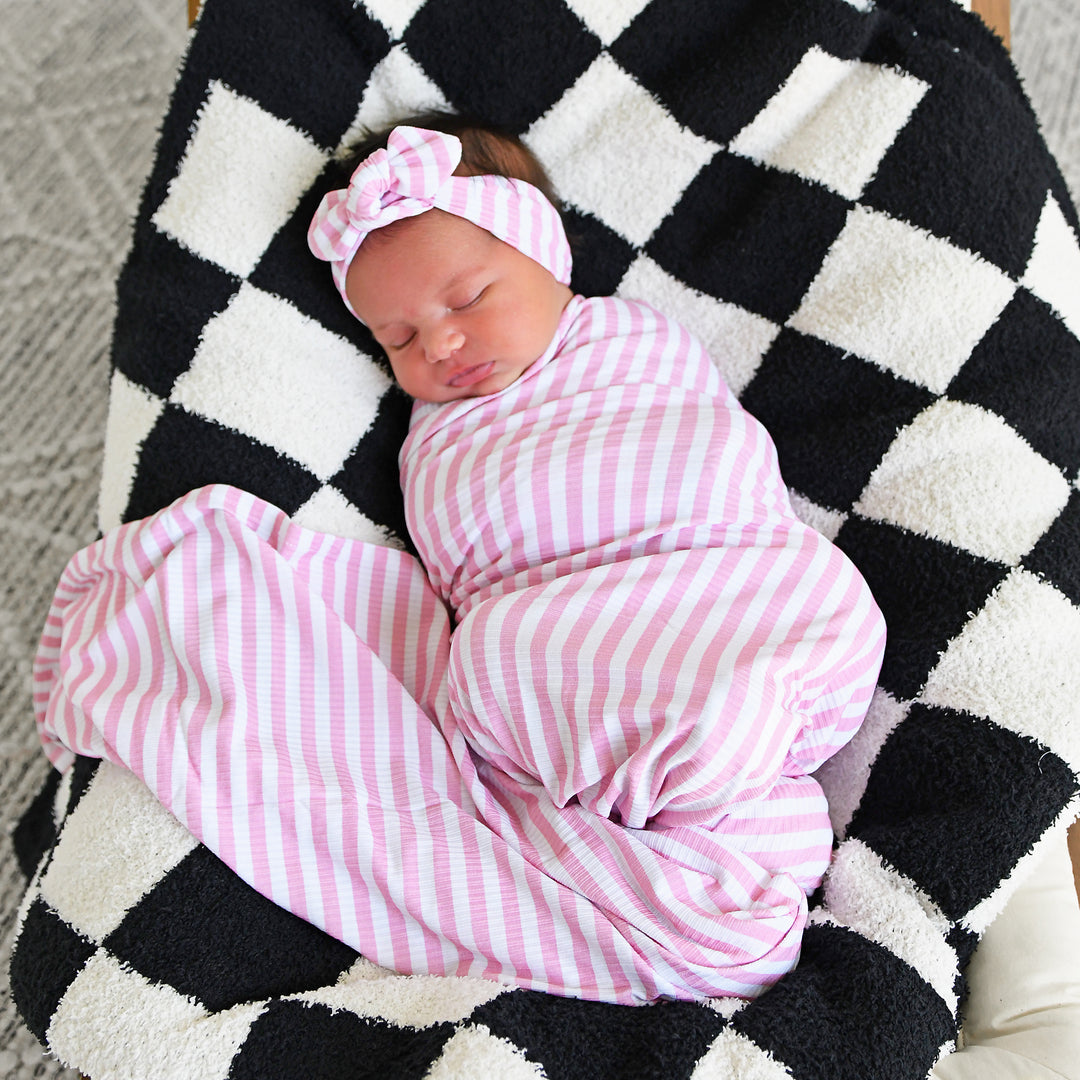 Lana Pink Ribbed SWADDLE