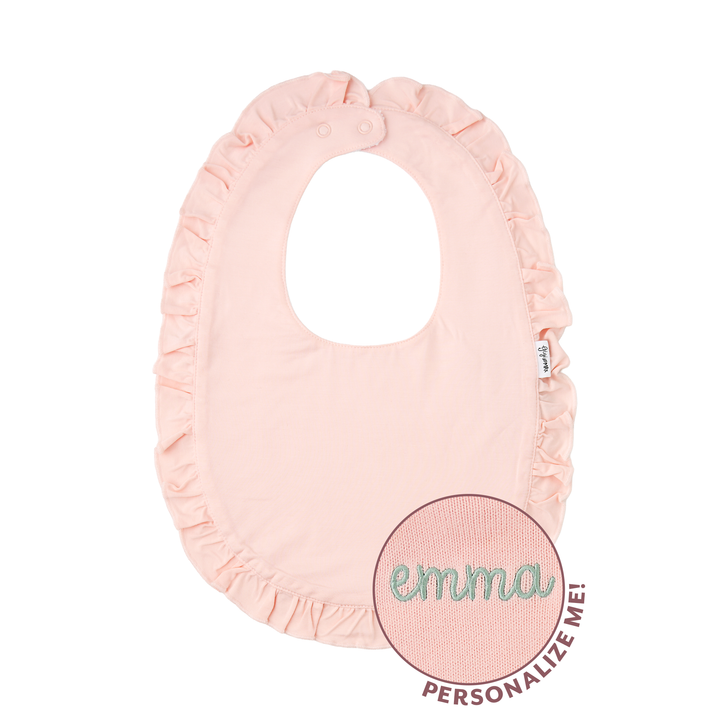 Light Pink RUFFLE SNAP BIB