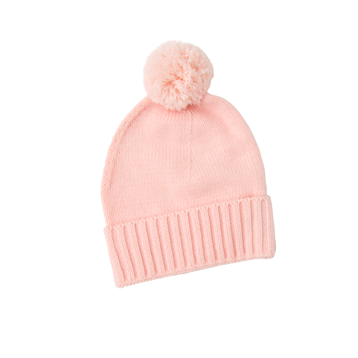 Light Pink KNIT POM BEANIE - Gigi and Max