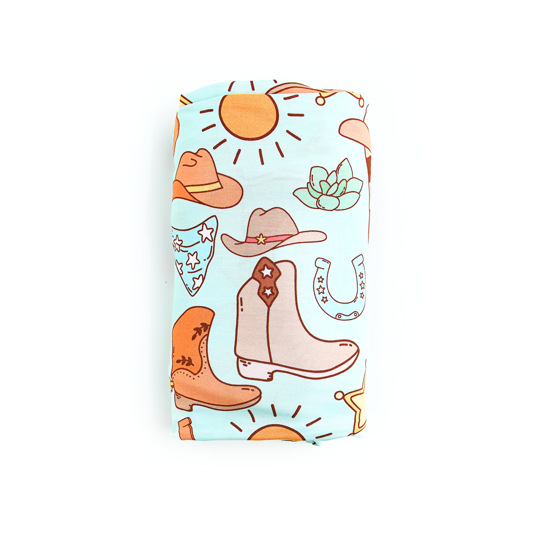 Luke Blue Western SWADDLE - Gigi and Max