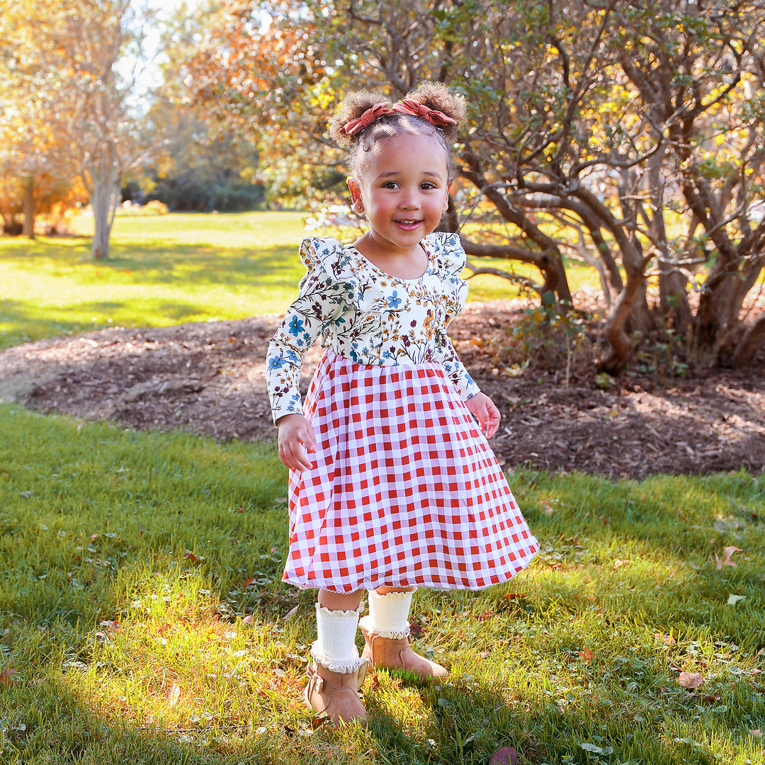 Maren RUFFLE LONG SLEEVE DRESS