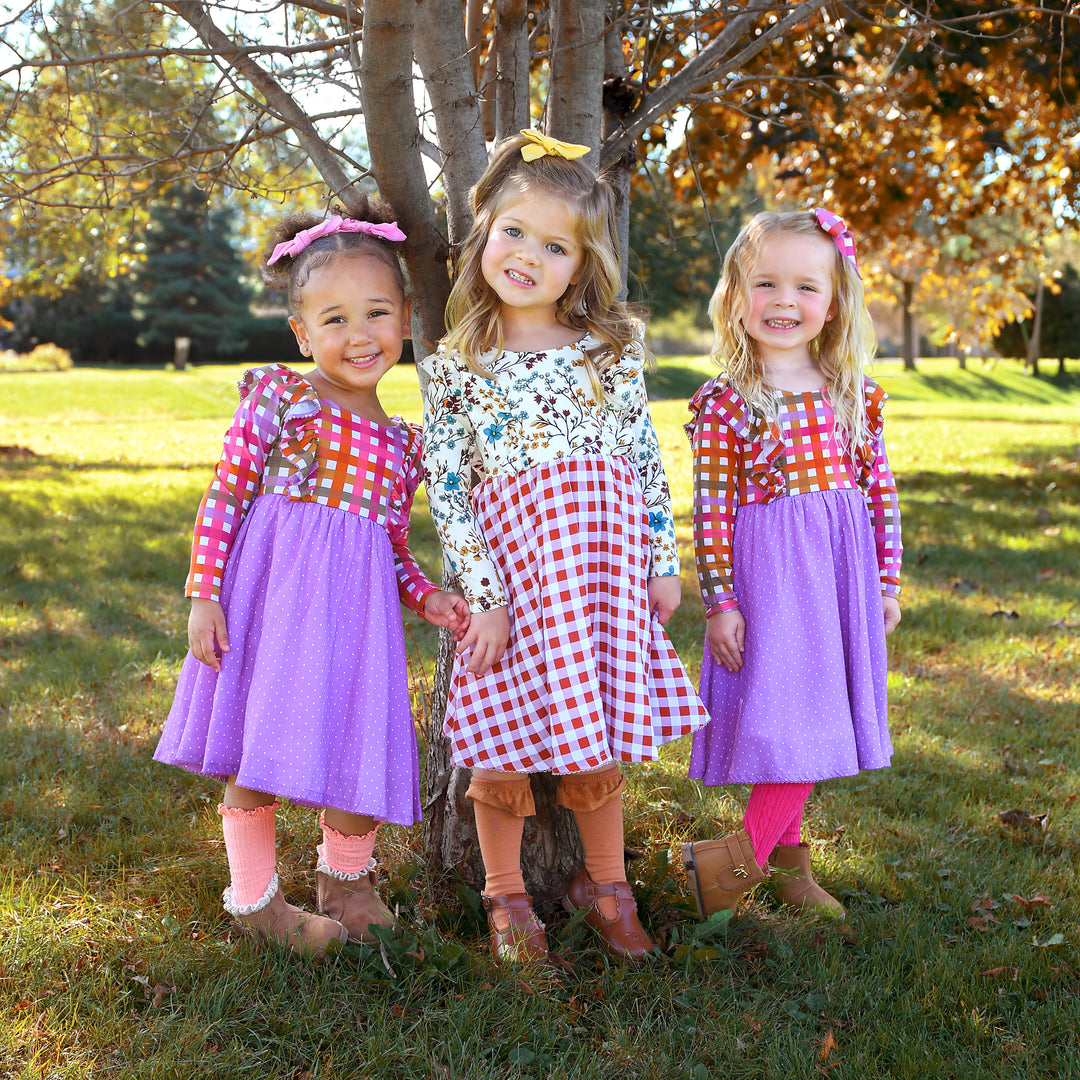 Peyton RUFFLE LONG SLEEVE DRESS