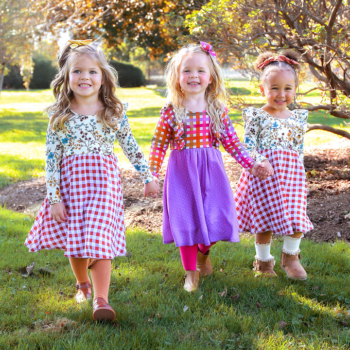 Peyton RUFFLE LONG SLEEVE DRESS