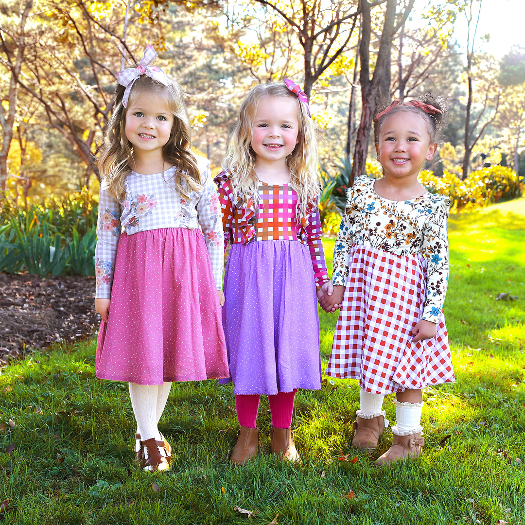 Maren RUFFLE LONG SLEEVE DRESS