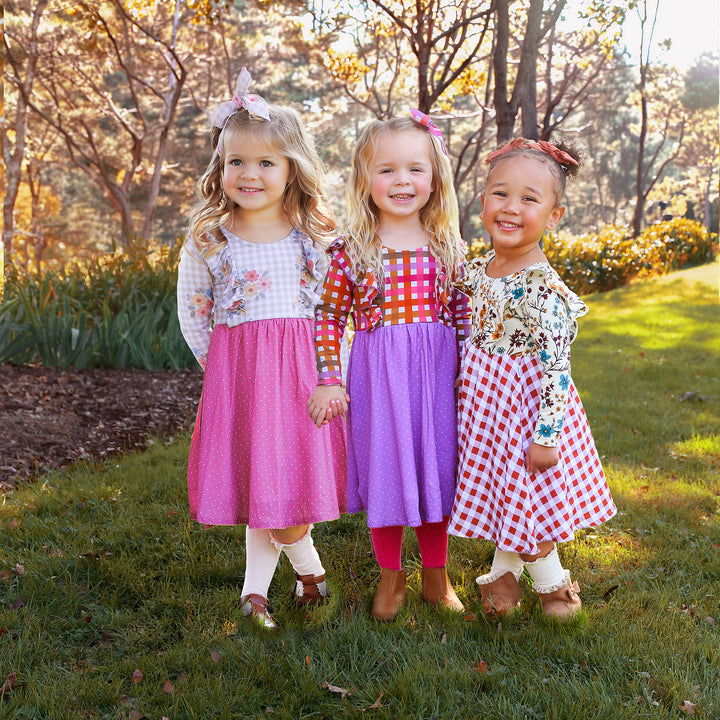 Peyton RUFFLE LONG SLEEVE DRESS