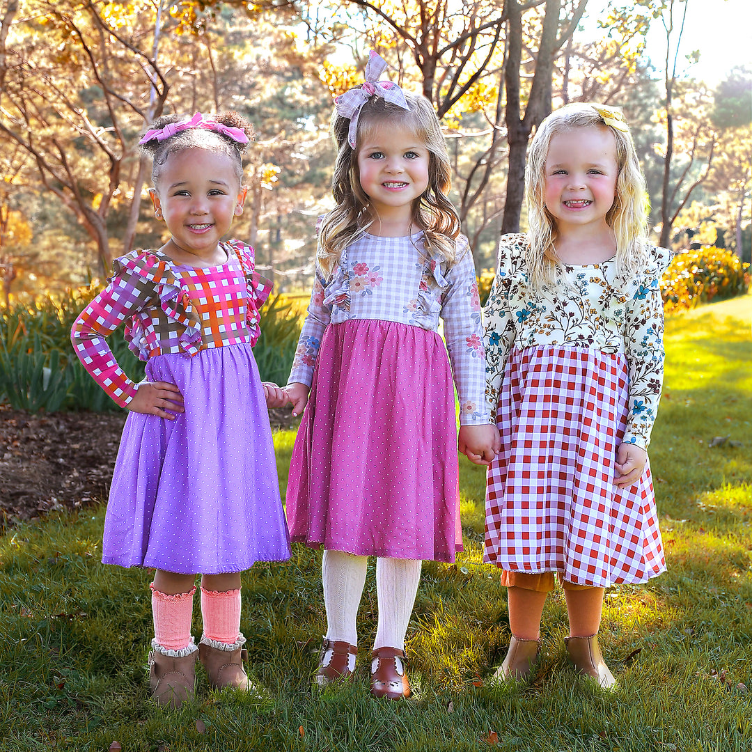 Maren RUFFLE LONG SLEEVE DRESS