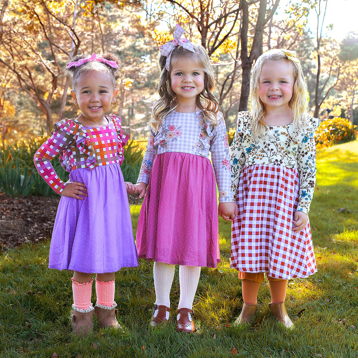 Maren RUFFLE LONG SLEEVE DRESS