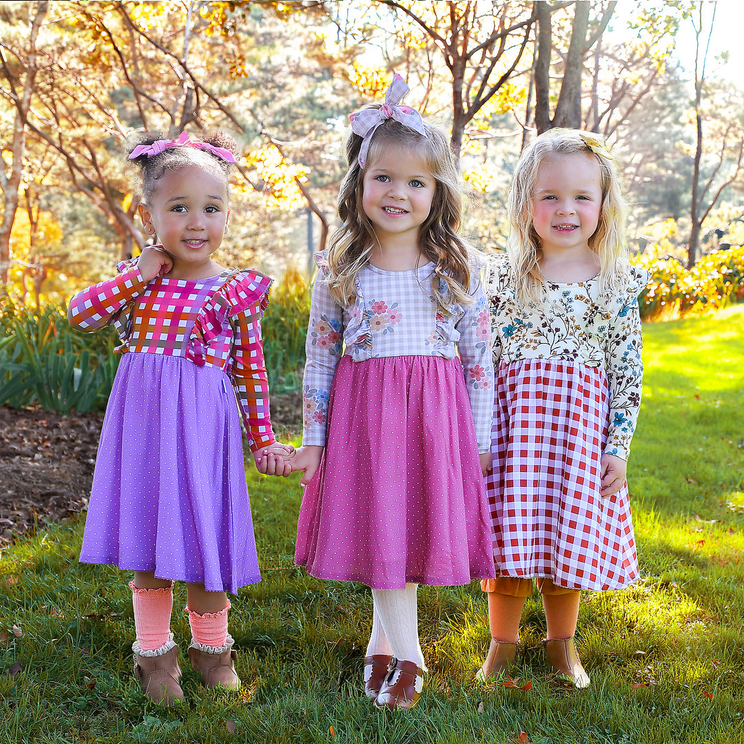Peyton RUFFLE LONG SLEEVE DRESS